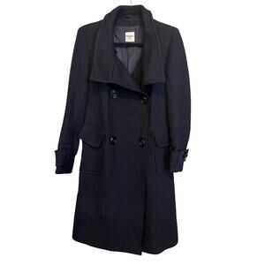 Cinzia Rocca Womens Wool Pea Coat Size 8 Blue Business Luxury Career Outdoor
